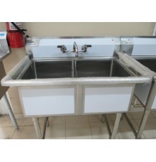 Sink, Two Compartments, Stainless Steel